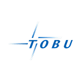 白地に青い「Tobu」の文字が横に並んだロゴが描かれている画像。