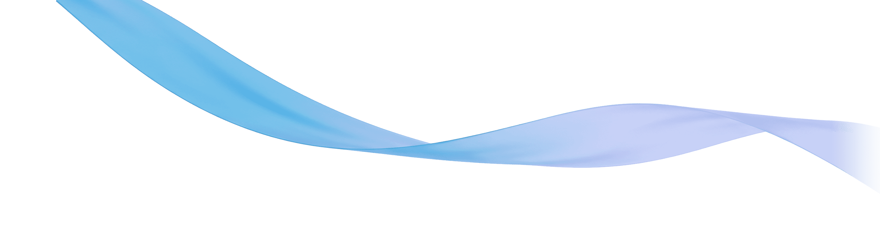 青から紫にかけてのグラデーションのリボンが空中に浮かんでいる。