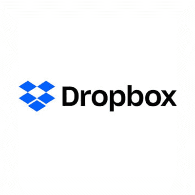 青い立方体と「Dropbox」という黒い文字が書かれたロゴの画像。