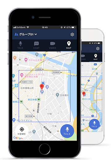 buddycom map画面の画像